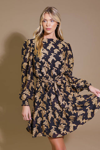 NEW MOON RISING JACQUARD WOVEN MINI DRESS - By Baano