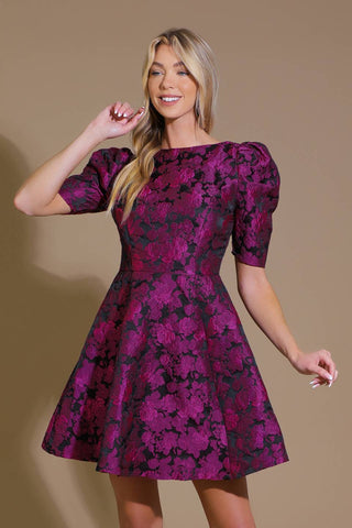 TRUE LOVER WOVEN JACQUARD MINI DRESS - By Baano