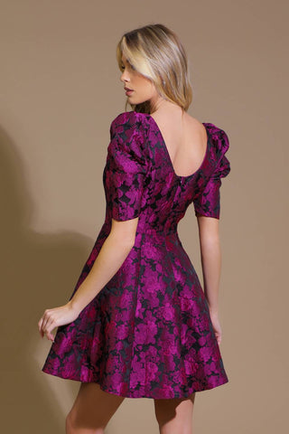 TRUE LOVER WOVEN JACQUARD MINI DRESS - By Baano