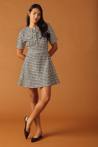 FALLING INTO PLACE TWEED MINI DRESS - By Baano