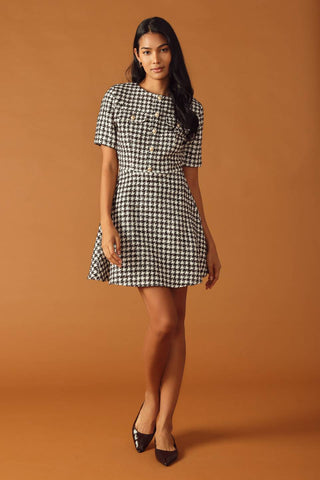 FALLING INTO PLACE TWEED MINI DRESS - By Baano