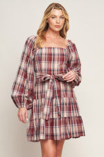 HONEY HUG PLAID MINI DRESS Flying Tomato