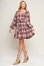 HONEY HUG PLAID MINI DRESS Flying Tomato