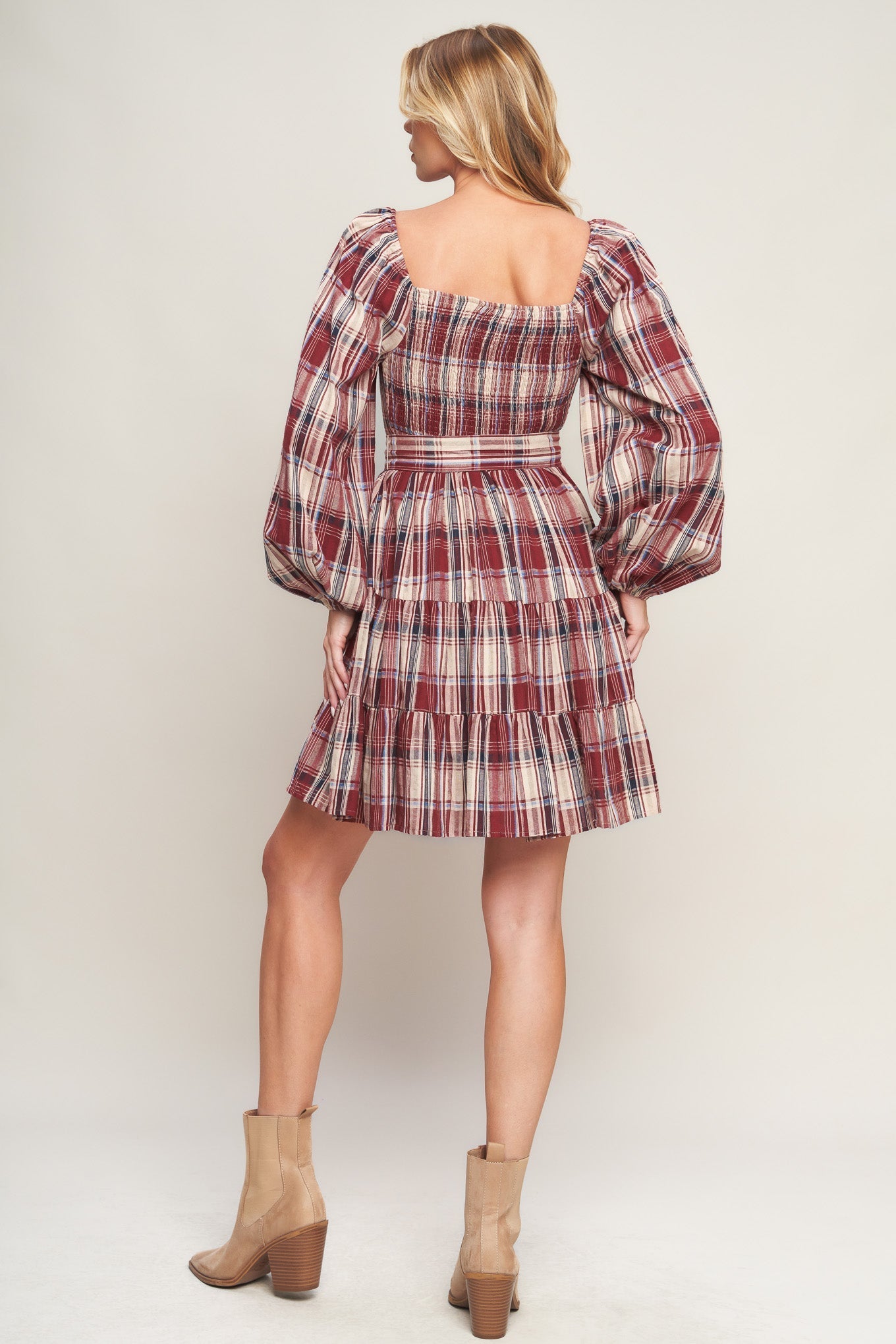 HONEY HUG PLAID MINI DRESS Flying Tomato
