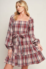 HONEY HUG PLAID MINI DRESS Flying Tomato