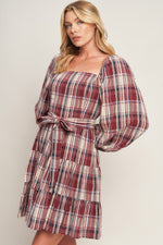 HONEY HUG PLAID MINI DRESS Flying Tomato