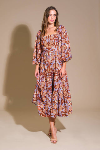 KEEPPING TABS WOVEN MIDI DRESS - By Baano