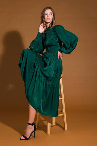 ETHEREAL GRACE WOVEN MIDI DRESS - By Baano