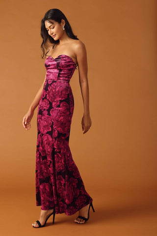 FALLING INTO PLACE VELVET MAXI DRESS - By Baano