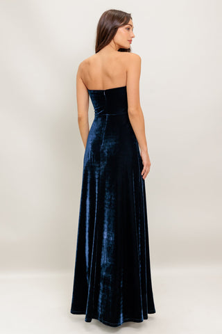 VELVET ELEGIA NAVY MAXI DRESS