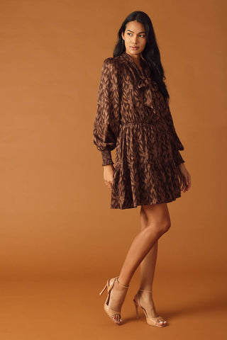 OPEN PATH ALMOND WOVEN MINI DRESS - By Baano