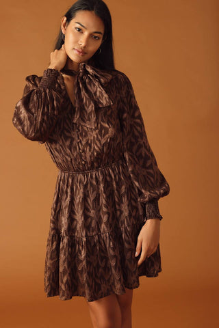 OPEN PATH ALMOND WOVEN MINI DRESS - By Baano