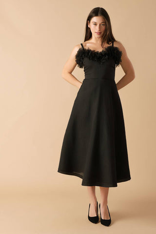 WHISPERING PINES WOVEN MIDI DRESS - By Baano