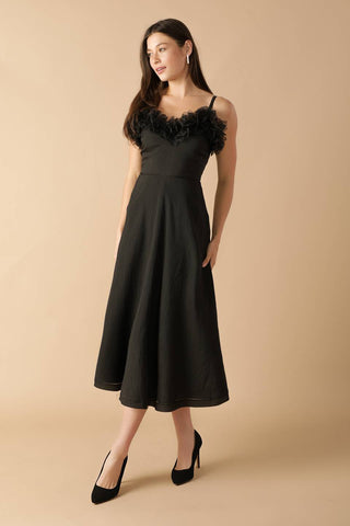 WHISPERING PINES WOVEN MIDI DRESS - By Baano