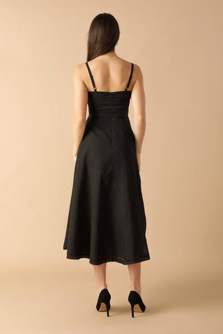 WHISPERING PINES WOVEN MIDI DRESS - By Baano