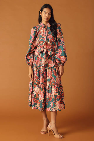 GLEAMING GLAM WOVEN MIDI DRESS - By Baano