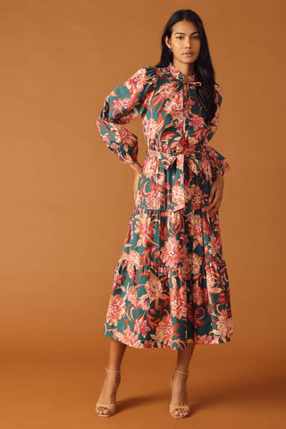 GLEAMING GLAM WOVEN MIDI DRESS - By Baano