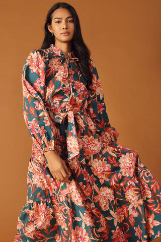GLEAMING GLAM WOVEN MIDI DRESS - By Baano