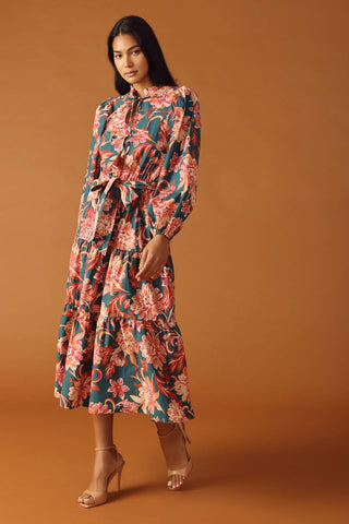 GLEAMING GLAM WOVEN MIDI DRESS - By Baano