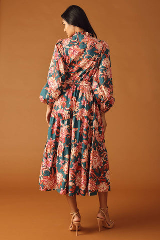GLEAMING GLAM WOVEN MIDI DRESS - By Baano