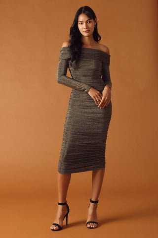MYSTIC MIRAGE METALLIC MIDI DRESS - By Baano