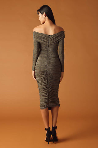 MYSTIC MIRAGE METALLIC MIDI DRESS - By Baano