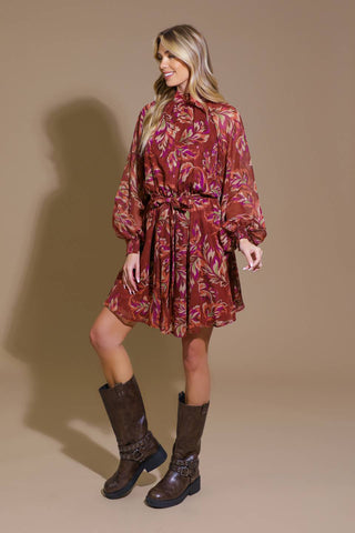 ARTISTIC ESSENCE WOVEN MINI DRESS - By Baano