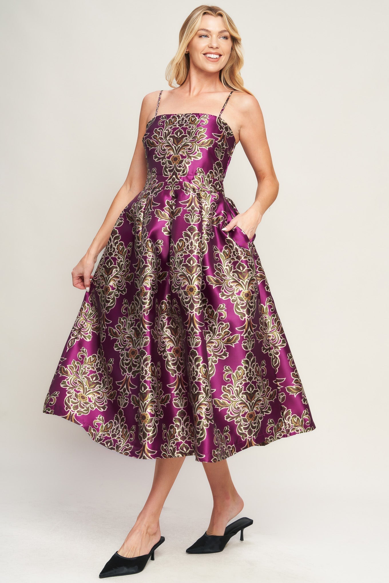 ALONG THE WAY WOVEN MIDI DRESS Flying Tomato