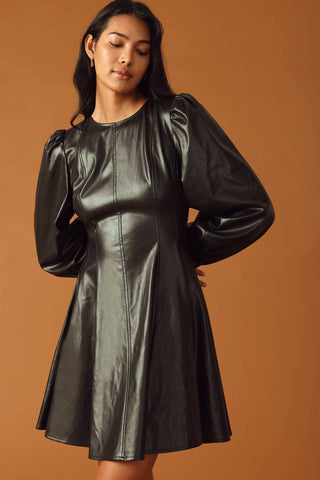 CHANGE OF PACE FAUX LEATHER MINI DRESS - By Baano