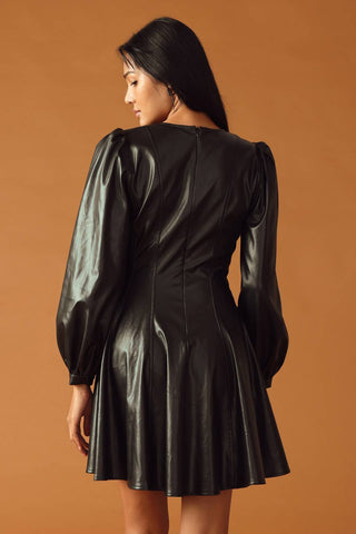 CHANGE OF PACE FAUX LEATHER MINI DRESS - By Baano
