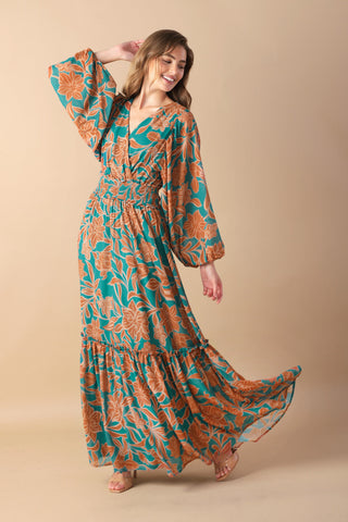 FLEETING FAUNA WOVEN MAXI DRESS - By Baano