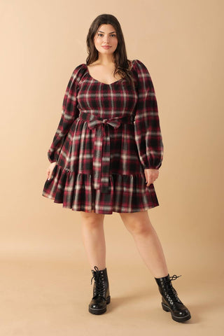 BE WITH YOU WOVEN PLAID MINI DRESS - By Baano