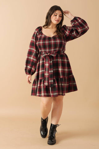 BE WITH YOU WOVEN PLAID MINI DRESS - By Baano