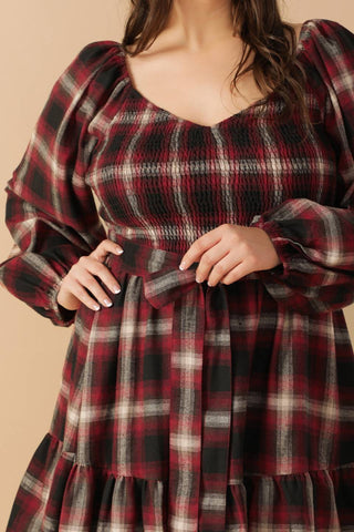BE WITH YOU WOVEN PLAID MINI DRESS - By Baano