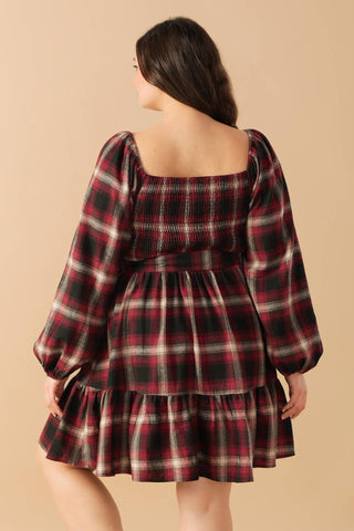 BE WITH YOU WOVEN PLAID MINI DRESS - By Baano