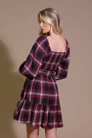 BE WITH YOU WOVEN PLAID MINI DRESS - By Baano