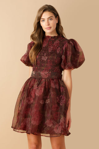 FLITTERING DREAMS WOVEN ORGANZA MINI DRESS - By Baano