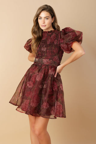 FLITTERING DREAMS WOVEN ORGANZA MINI DRESS - By Baano