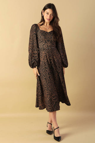 RUSTIC ALLURE WOVEN MIDI DRESS - By Baano