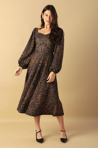 RUSTIC ALLURE WOVEN MIDI DRESS - By Baano