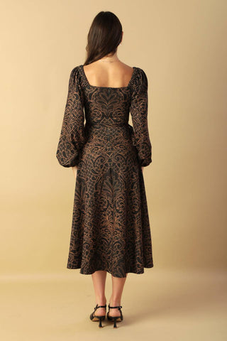 RUSTIC ALLURE WOVEN MIDI DRESS - By Baano