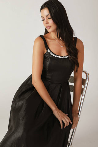 FLUTTERING FIELDS WOVEN MIDI DRESS - By Baano
