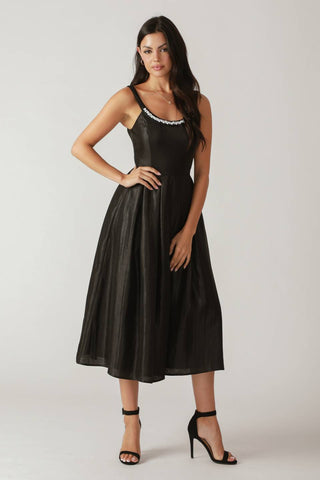 FLUTTERING FIELDS WOVEN MIDI DRESS - By Baano
