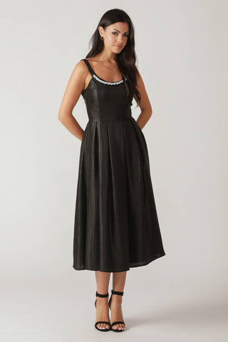 FLUTTERING FIELDS WOVEN MIDI DRESS - By Baano