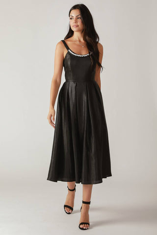 FLUTTERING FIELDS WOVEN MIDI DRESS - By Baano