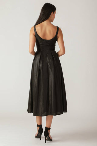 FLUTTERING FIELDS WOVEN MIDI DRESS - By Baano