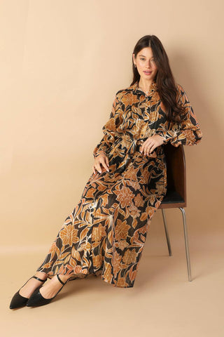 BETWEEN THE LINES WOVEN MIDI DRESS - By Baano