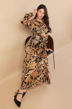 BETWEEN THE LINES WOVEN MIDI DRESS - By Baano