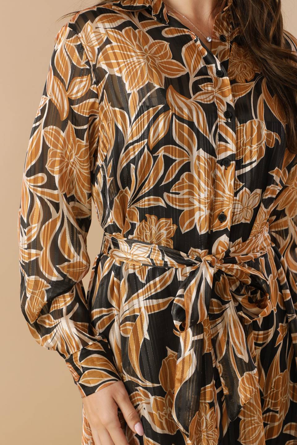 BETWEEN THE LINES WOVEN MIDI DRESS - By Baano