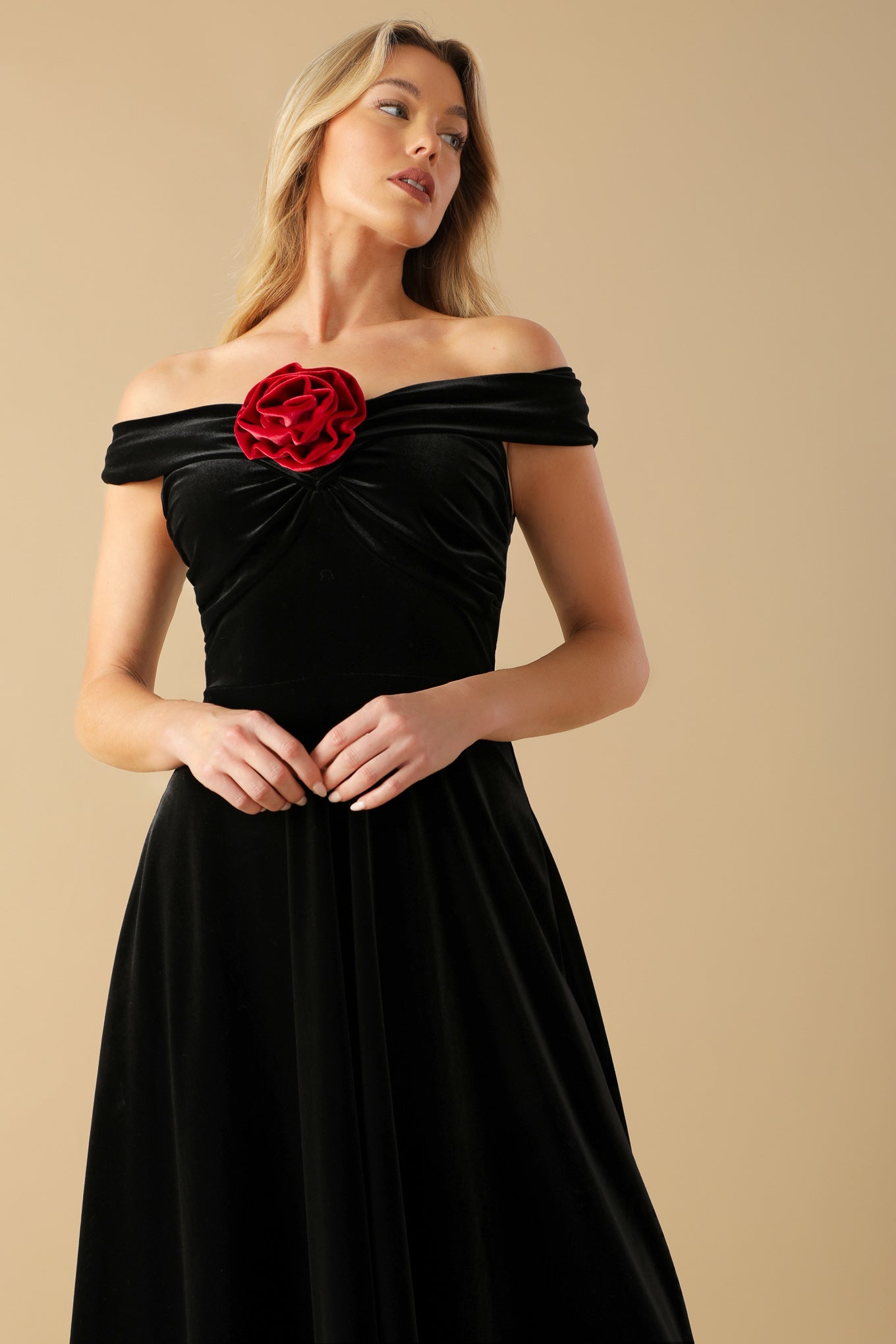 BE THERE FOR YOU VELVET MIDI DRESS - By Baano